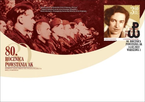 Koperta FDC 80 rocz. powstania AK 2022 r.