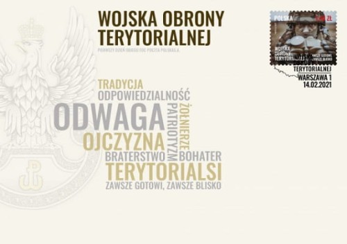 Koperta FDC Wojska obrony terytorialnej 2021 r.