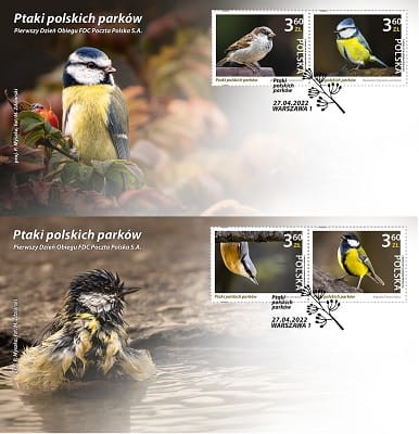 Koperta FDC Ptaki polskich parków 2022 r.