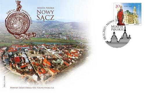 Koperta FDC miasta Polskie Nowy Sącz 2017 r.