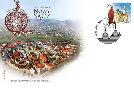 Koperta FDC miasta Polskie Nowy Sącz 2017 r.