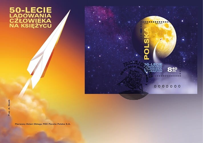 Koperta FDC 50-lecie lądowania człowieka na Księżycu 2019 r.