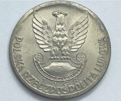 Moneta10 zł XXV lat Ludowego Wojska Polskiego 1968 r. awers