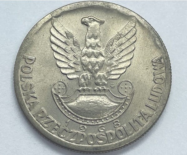 Moneta10 zł XXV lat Ludowego Wojska Polskiego 1968 r. awers