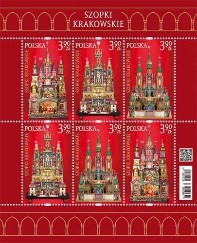 Znaczki Szopki krakowskie Arkusz 2023 r.