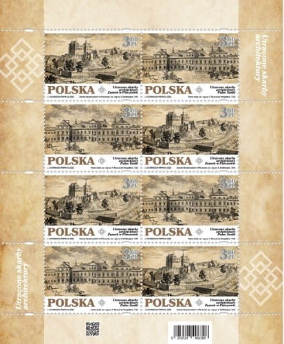 Znaczki Utracone skarby architektury Arkusz 2022 r.