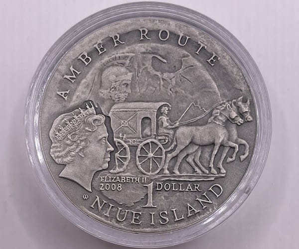 Moneta 1 dolar Szlak bursztynowy Kaliningrad 2008 r. awers