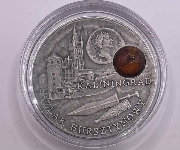 Moneta 1 dolar Szlak bursztynowy Kaliningrad 2008 r. rewers