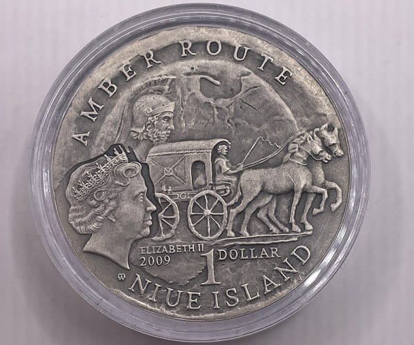 Moneta 1 dolar Szlak bursztynowy Wrocław 2009 r. awers