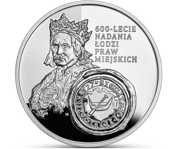 Moneta 10 zł 600-lecie nadania Łodzi praw miejskich 2023 rewers
