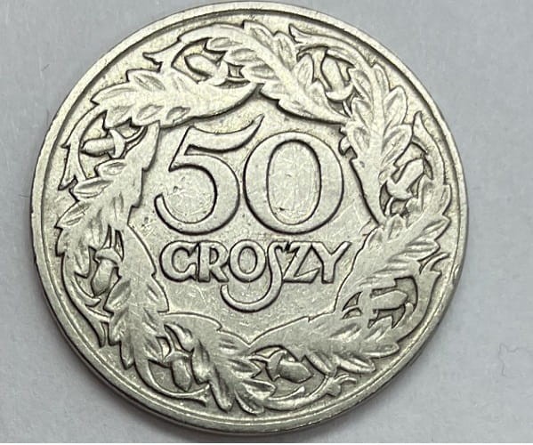 Moneta 50 groszy 1923 r. rewers 3