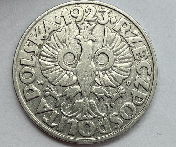 Moneta 50 groszy 1923 r. awers 3