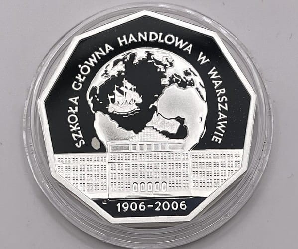 Moneta 10 zł 100-lecie SGH 2006 rewers