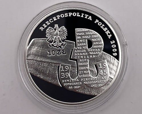 Moneta 10 zł 70 rocz. utworzenia Polskiego Państwa Podziemnego 2009 r. awers