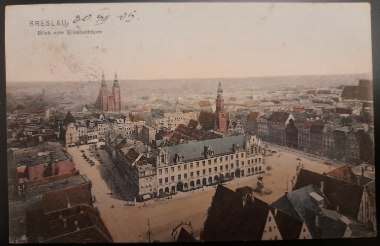 Breslau Wrocław Panorama kolor 1905 r.  1