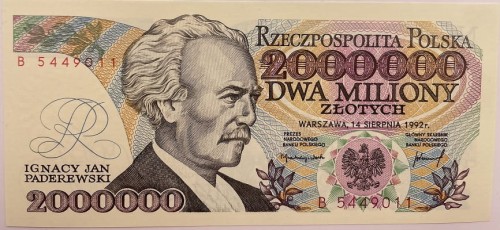 Banknot PRL 2000000 zł 1992 awers