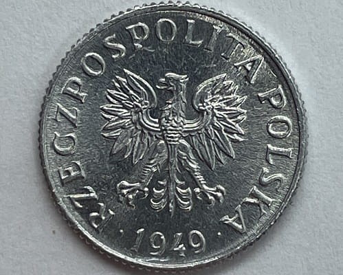 Moneta 1 grosz 1949 awers
