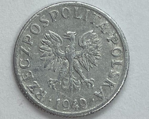 Moneta 2 grosze 1949 r. rewers