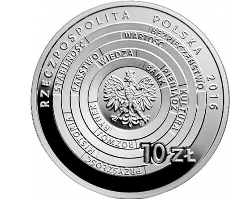 Moneta 10 zł Centrum Pieniądza im. Sławomira Skrzypczaka 2016 awers