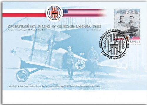 Koperta FDC Amerykańscy piloci w obronie Lwowa FDC 2023