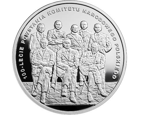 10 zł 100-lecie Komitetu Narodowego Polskiego 2017 r. rewers