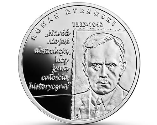 Moneta 10 zł Roman Rybarski 2019 r. rewers