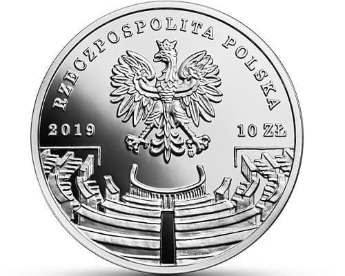 Moneta 10 zł Roman Rybarski 2019 r. awers