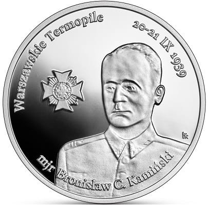 Moneta 20 zł Polskie Termopile Warszawskie Termopile 2023 r. rewers