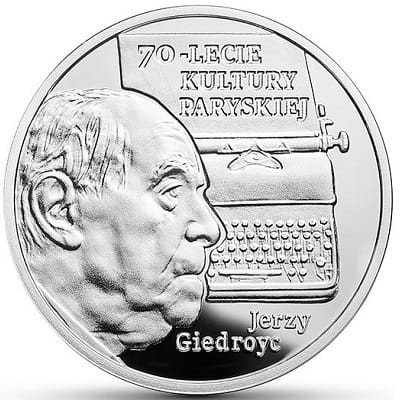 Moneta 10 zł 70-lecie Kultury Paryskiej 2017 rewers