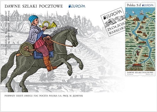 Koperta FDC Dawne szlaki pocztowe FDC 2020