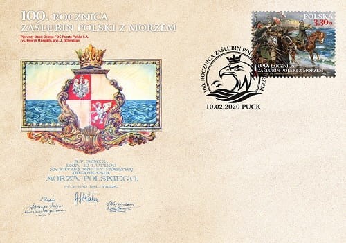 Koperta FDC 100 rocznica zaślubin Polski z morzem 2020 5035