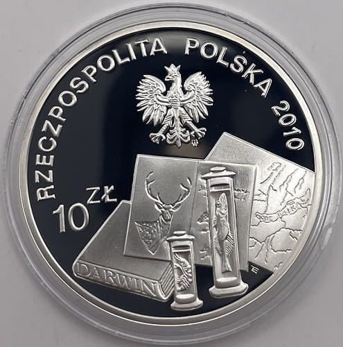 Moneta 10 zł Benedykt Dybowski 2010 r. awers
