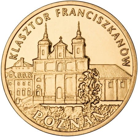Moneta 2 zł Klasztor franciszkanów Poznań 2011 awers