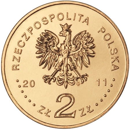 Moneta 2 zł Klasztor franciszkanów Poznań 2011 rewers