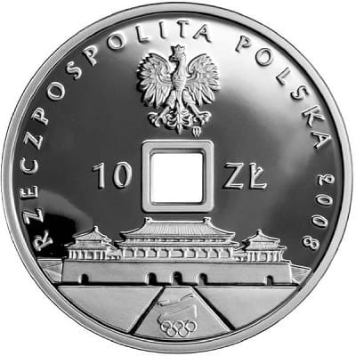 Moneta 10 zł Pekin 2008 awers