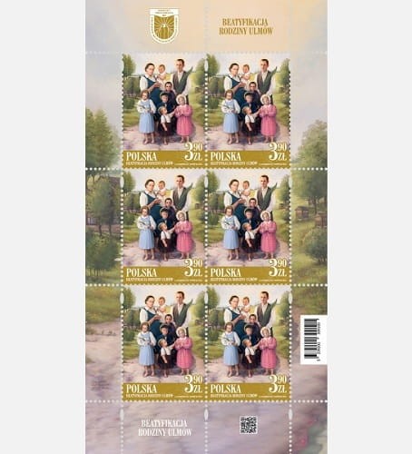 Znaczki Beatyfikacja Rodziny Ulmów Arkusz 2023 5339