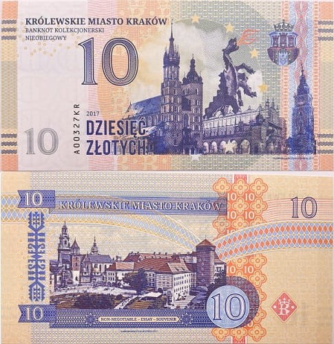 Banknot 10 złotych Karków 2017 r. Nieobiegowy