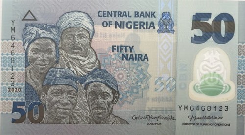 Nigeria banknot 50 Naira 2020 r. polimer awers