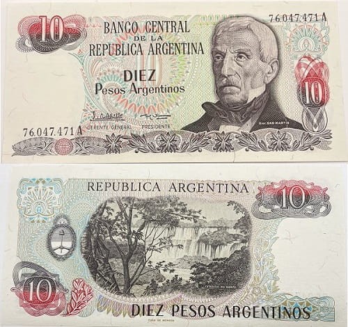Argentyna banknot 10 pesos