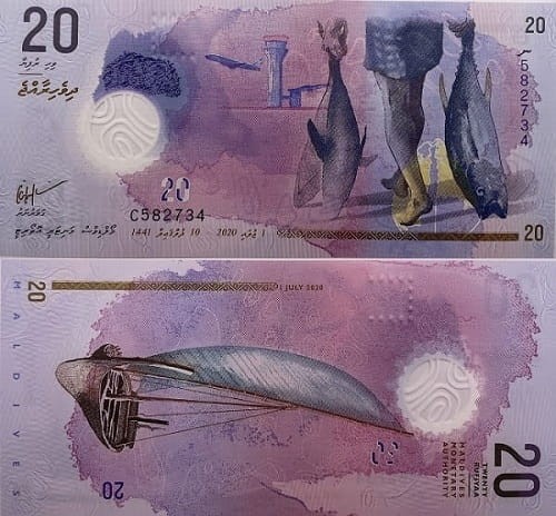 Malediwy banknot 20 rufiyaa 2020 r.