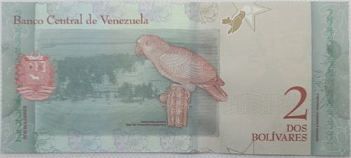 2 Bolivares Wenezuela 2018 r. rewers