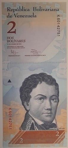 2 Bolivares Wenezuela 2012 r. awers