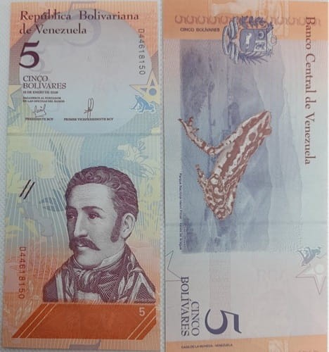 5 Bolivares Wenezuela 2018 r.