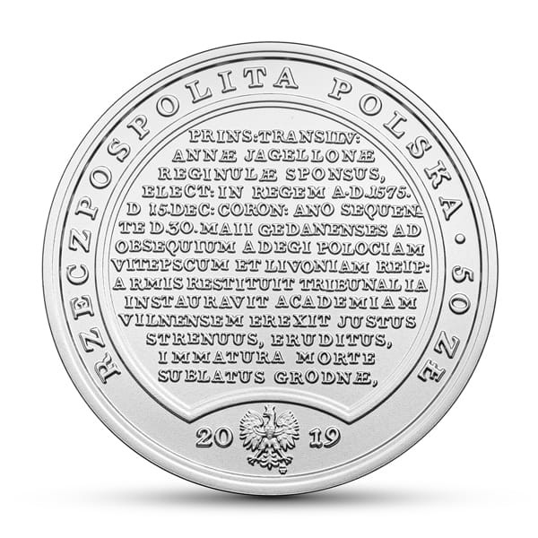 Moneta 50 zł Stefan Batory 2019 r. awers
