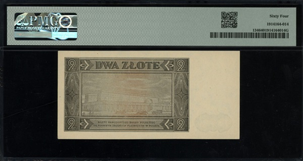 Banknot 2 złote 1948 PMG 64 awers