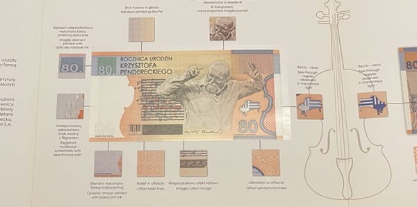 Krzysztof Penderecki PWPW 2013 r. folder banknot testowy 2