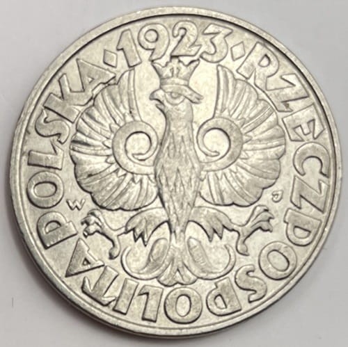 Moneta 50 groszy 1923 r. awers s2