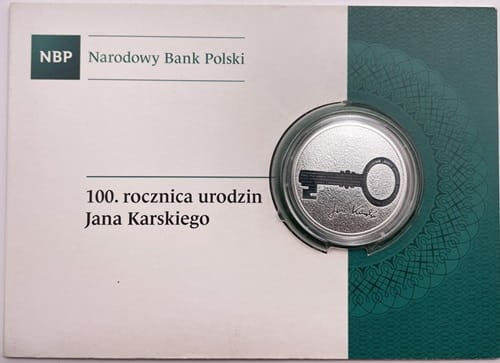 10 zł 100. rocznica urodzin Jana Karskiego 2013 r. blister