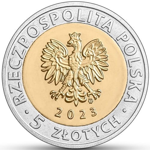 Moneta 5 zł Pocysterski zespół klasztorny Paradyż 2023 awers