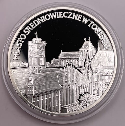 Moneta 20 zł Średniowieczne miasto w Toruniu 2007 r. rewers